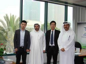 Abdul Rahman Qasim Al Ali with the delegation in the presence of Ibrahim Al Tamimi