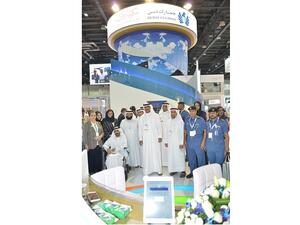 Ahmed Mahboob Musabih flanged by a number of Customs staff at DC stand at DIGAE 2016