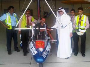 Dave Sykes upon his arrival at Al Bateen Executive Airport
