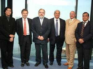 Dr. Omar Hefni with Thierry Grange and other UD officials