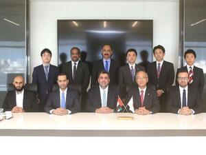 Dr. Mohammad Salim Al Olama, Undersecretary of the UAE Ministry of Health and Prevention: H.E Awad Saghir Al Ketbi, Assistant Undersecretary for Support Services with the company representatives