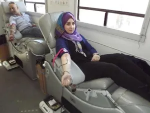 خلال حملة التبرع بالدم