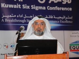Tareq Jafar, EQUATE Senior Executive for Business Development speaking during the Six Sigma conference