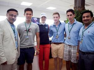 Emirates NBD Senior Officials with Students of Emerging World Youth Golf programme.