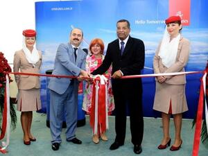 Istanbul Deputy Governor Ahmet Aydin: Emirates Turkey, Romania and Bulgaria Manager Bahar Ahmet Birinci;  Mohammed H. Mattar, Emirates’ Divisional Senior Vice President - Airport Services