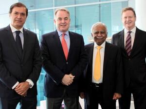 Hameed Ali, Acting CEO Jet Airways; James Hogan, President and CEO, Etihad Airways; Naresh Goyal, Chairman of Jet Airways; and James Rigney, Chief Financial Officer, Etihad Airways