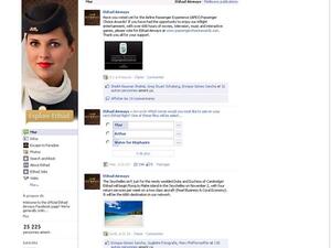 Etihad’s Facebook page