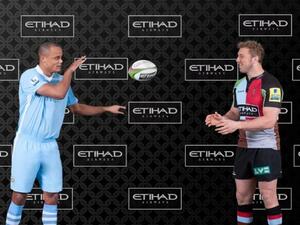 Vincent Kompany, Manchester City captain, and Chris Robshaw, Harlequins and England captain