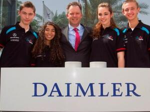 Frank Bernathaker, Director, Sales & Marketing, Mercedes-Benz Cars, Daimler Middle East & Levant with the UAE Safire Racing Team