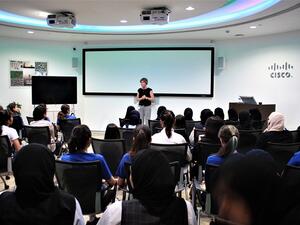 Frida Kleimert, Channel Lead – East Region, Cisco Middle East share her journey with the students at Cisco’s Girls Power Tech