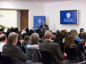 Dr. Seetharaman, Group CEO of Doha Bank at the lecture