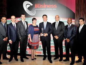 Dr Karim El Solh, Co-Founder and Chief Executive Officer of Gulf Capital, along with the team of Gulf Capital at the Award Ceremony