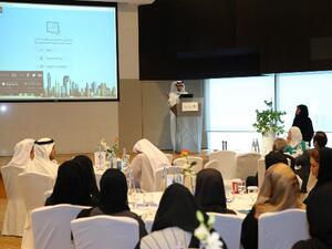 HE Hamad Buamim during the staff gathering