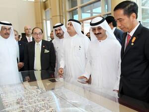HE Sultan Ahmed Bin Sulayem, DP World Chairman and President of Indonesia, HE Joko Widodo during his tour of Jebel Ali Port as part of his official visit to the UAE. 