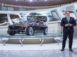 The Escala car formed the centerpiece of the Cadillac stand at Dubai Motor Show. (Pictured here: Christian Soemmer, Managing Director, Cadillac ME)