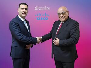 Jihad Khoueiry, Sales Manager, Cisco, and Henri Kassab, Managing Director, Zain Group.
