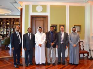 Khalaf Ahmad Al Habtoor with a delegation from Ethiopia