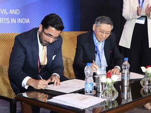 Moazzam Khan, Head, Global Litigation Practice, Nishith Desai Associates, with Michael Hwang SC, Chief Justice, DIFC Courts.