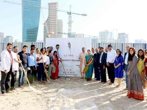 Sudhakar Rao, Managing Director of Gemini Property Developers, with team at Symphony's launch ceremony. 