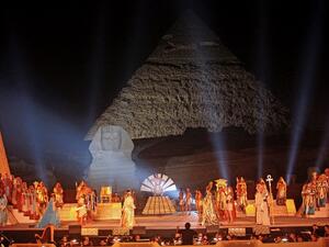 Egypt will once again create history by bringing together two of its most illustrious icons for the biggest event of the year; “Opera Aida” beneath the Great Pyramids of Giza.