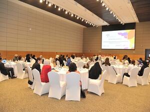 A panel discussion at the ‘Women In Science’ workshop, hosted by Qatar National Research Fund and CRDF-G.
