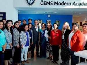 Richard Greene with GEMS teachers