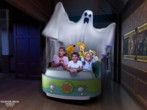 On the outskirts of town, a classic haunted dark ride gets a trackless twist in Scooby-Doo The Museum of Mysteries.