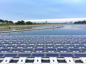 Floating solar panels may be a viable alternative for the city-state surrounded by water. 