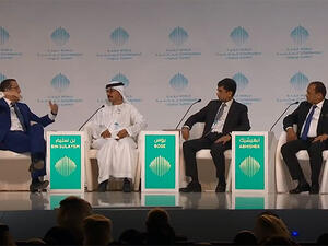 DP World Group chairman and CEO Sultan Ahmed Bin Sulayem speaking at the World Government Summit in Dubai. 