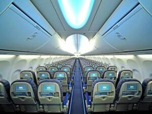 flydubai’s new look 737-800 NG, including the new Boeing Sky Interior and the revolutionary new In-Flight Entertainment system from Lumexis