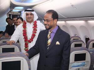 flydubai CEO Ghaith Al Ghaith explains the airline’s latest developments to Ghulam Muhammed Quader, Minister for Civil Aviation and Tourism in Bangladesh
