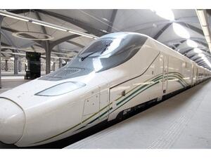 The high-speed electric train is designed to travel at speeds of more than 300 kilometers per hour and is considered the fastest in the Middle East. (Courtesy of SPA)