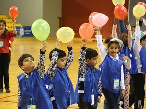 Students take part in a fun workshop at Qatar Diabetes Association’s recently hosted Al Bawasil Camp