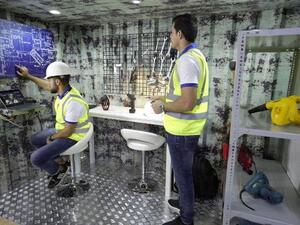 The demo covered safety-monitoring, showcasing how you can detect threats such as fire, and workers not wearing the appropriate protective gear.