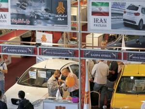 Visitors at Russian companies' pavilions at the Damascus International Fair. (AFP)