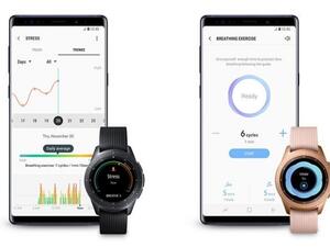 The newly enhanced Samsung Health interface on Samsung wearables and smartwatches features more at-a-glance information. 