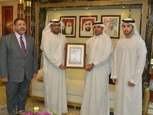 Ahmed Mahboob receiving Khalil Saqer and CSR team at Dubai Customs 