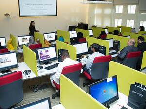 Participants at a research workshop recently organised by Qatar National Library (QNL) at HBKU Student Center