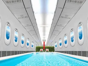 A swimming pool in a plane? Emirates may have fooled everyone on April 1. (Twitter)