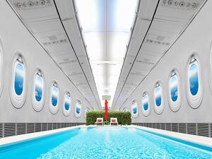 A swimming pool in a plane? Emirates may have fooled everyone on April 1. (Twitter)