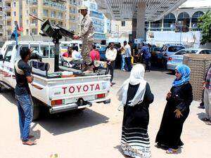 Pro-Hadi forces remain on patrol in the port city of Aden. (AFP/Saleh Al-Obeidi)