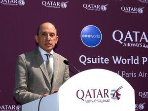 CEO of Qatar Airways Akbar Al Baker speaks at Le Bourget airport, near Paris, on the opening day of the International Paris Air Show. (Eric Piermont/ AFP) CEO of Qatar Airways Akbar Al Baker speaks at Le Bourget airport, near Paris, on the opening day of the International Paris Air Show. (Eric Piermont/ AFP)
