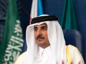 Qatar's Emir Sheikh Tamim bin Hamad al-Thani attends an Arab League summit. (AFP/File)