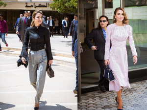 تميل الملكة رانيا في خياراتها من الأزياء للألوان الحيادية 