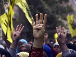 Activists gathered to protest the ouster of Islamist President Mohammed Morsi