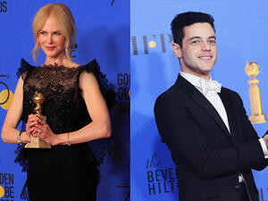 it was a big night for Malek as He picked up his first Golden Globe (Source:Kathy Hutchins / Shutterstock , KEVIN WINTER / GETTY IMAGES NORTH AMERICA / AFP )