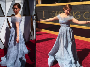 بدت ريا أبي راشد مشرقة في غاية الجمال بفستان ملكي مطرز بالكامل