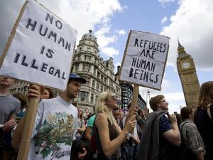The UK has seen numerous protests both for and against resettling refugees. (AFP/File)