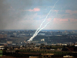 The Daesh-affiliated group claimed responsibility for Wednesday's rocket attacks on Israel. (AFP/Menahem Kahana)