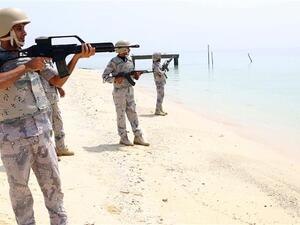 Members of Saudi border guard pose for pictures in the Ashiq island, in the southern Jizan Province near the border with Yemen on April 1, 2015. (AFP/File)